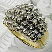 Large Pyramid Style Diamond Cluster Ring