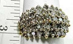 Large Pyramid Style Diamond Cluster Ring