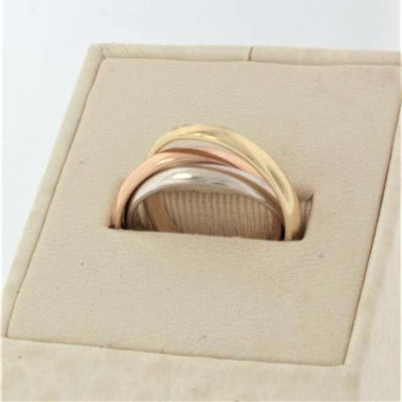 Tri Gold Trinity Ring, 14KT