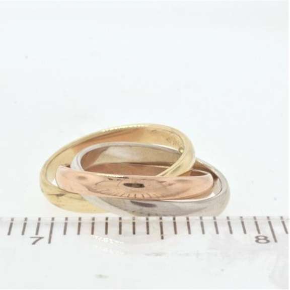Tri Gold Trinity Ring, 14KT