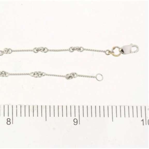 Fancy Twisted Bar Link White Gold Anklet
