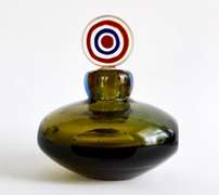 Elegant Blown Art Glass Perfume Bottle With Stopper