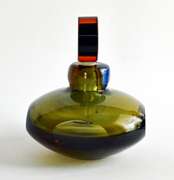 Elegant Blown Art Glass Perfume Bottle With Stopper