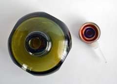 Elegant Blown Art Glass Perfume Bottle With Stopper