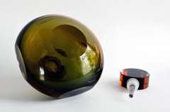 Elegant Blown Art Glass Perfume Bottle With Stopper