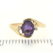 Graceful Amethyst & Diamond Ring in Gold