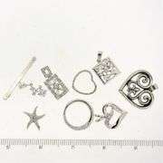 Nine Sterling Pendants most have CZ Accents