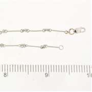 Fancy Twisted Bar Link White Gold Anklet