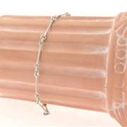 Fancy Twisted Bar Link White Gold Anklet