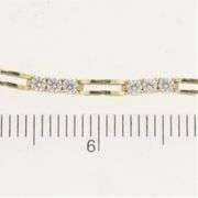 Yellow Gold Bar Link Bracelet with Crystal Accents