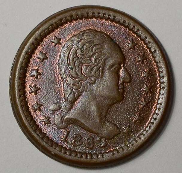 Unc 1863 Patriotic Civil War Token 111/271 Rarity 3