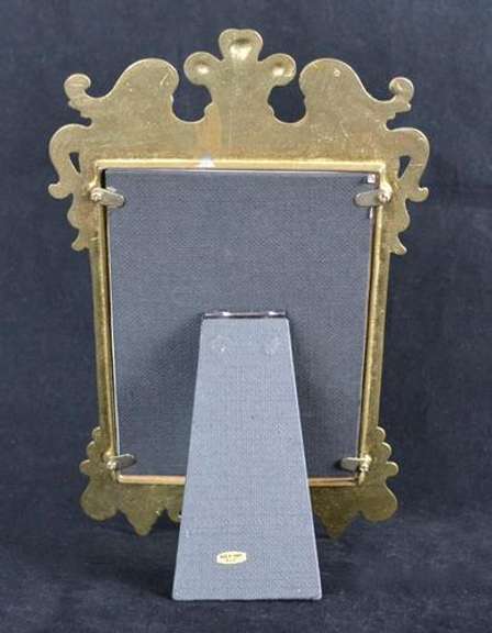 Vintage Ornate Easel Brass Photo Frame With Glass