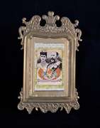 Vintage Ornate Easel Brass Photo Frame With Glass