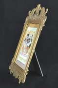 Vintage Ornate Easel Brass Photo Frame With Glass