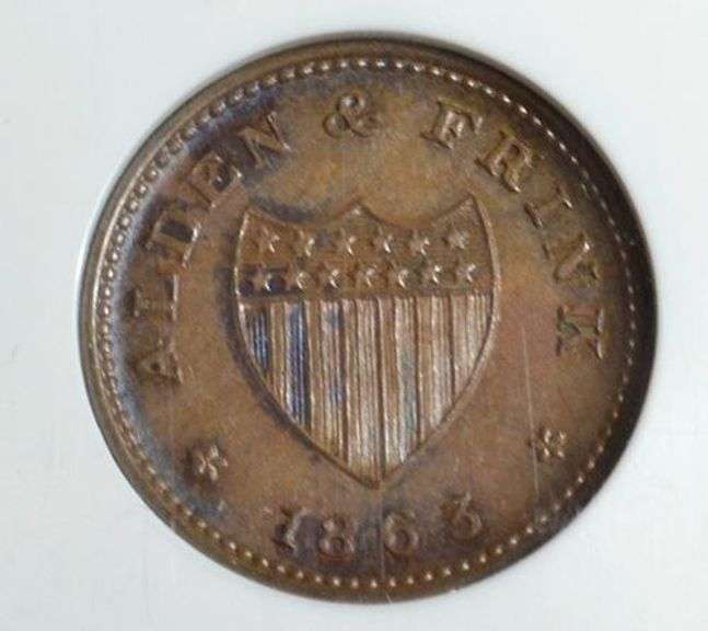 1863 Civil War Store Card Token, Cohoes NY NGC MS 64