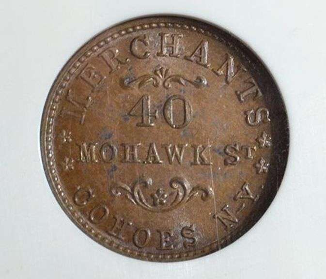 1863 Civil War Store Card Token, Cohoes NY NGC MS 64