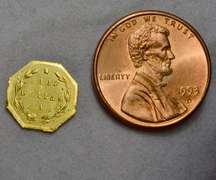 1871-G/G  Octagonal California Gold 1/2 $ Gold, Rare Choice BU