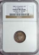 1863 Civil War Store Card Token, Cohoes NY NGC MS 64