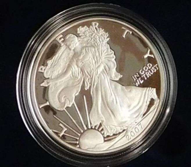 2007 PROOF Silver Eagle - Mint box & documentation