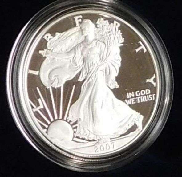 2007 PROOF Silver Eagle - Mint box & documentation