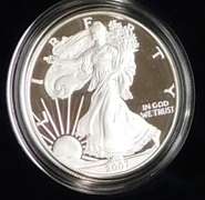 2007 PROOF Silver Eagle - Mint box & documentation