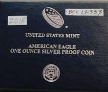 2015 PROOF Silver Eagle - Mint box & documentation