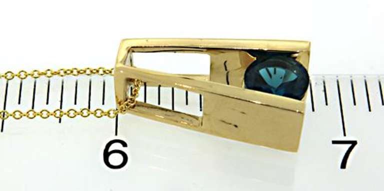 Contemporary Style London Blue Topaz Pendant Necklace