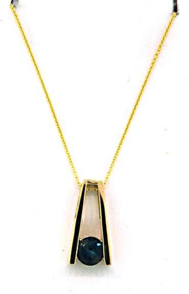 Contemporary Style London Blue Topaz Pendant Necklace