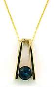 Contemporary Style London Blue Topaz Pendant Necklace