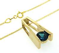 Contemporary Style London Blue Topaz Pendant Necklace