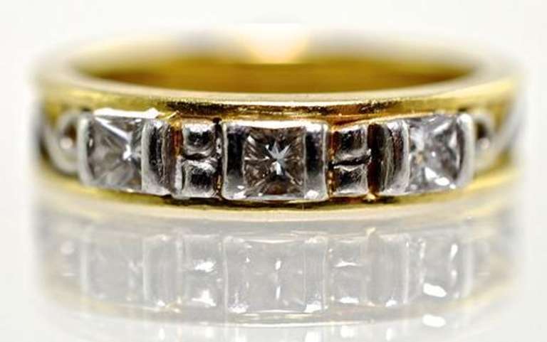 Artistic 18K and Platinum & Diamond Band