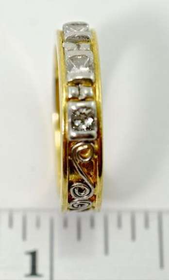 Artistic 18K and Platinum & Diamond Band