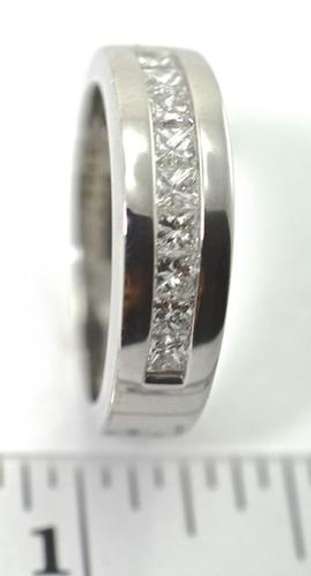 Unisex 14K Princess Cut Diamond Band