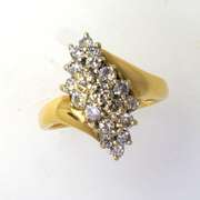 3/4 CT Diamond Cluster Ring in Gold