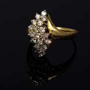 3/4 CT Diamond Cluster Ring in Gold