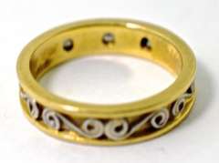 Artistic 18K and Platinum & Diamond Band