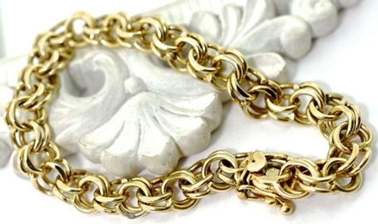 Heavy Classic 14K Charm Bracelet