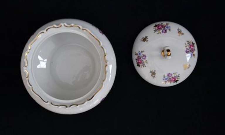 Mid Century German Fine China Porcelain Lidded Bowl