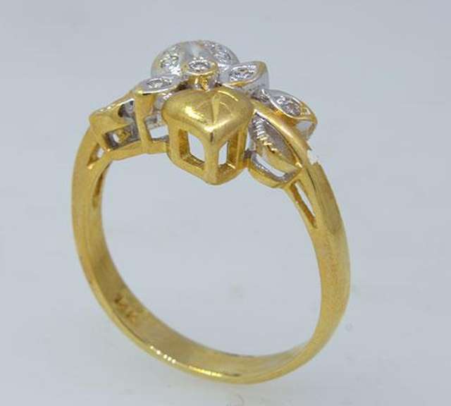 Custom Design Diamond Leaf Ring
