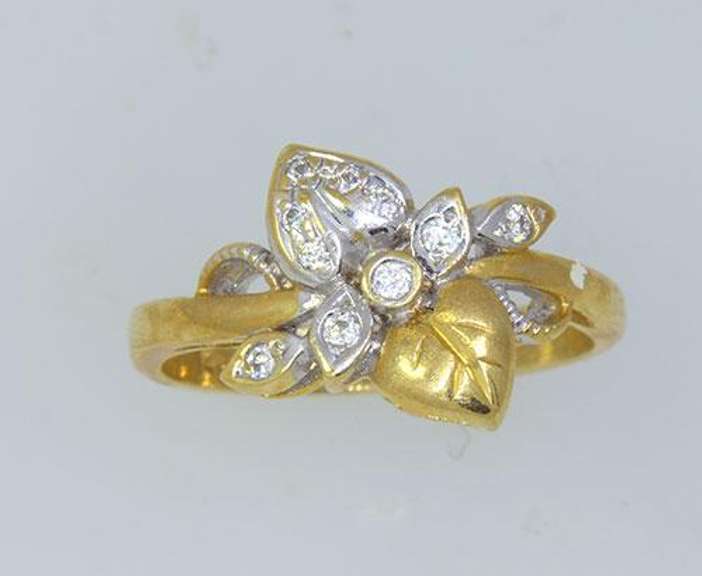 Custom Design Diamond Leaf Ring