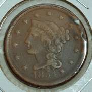 1854 Braided Hair Large Cent