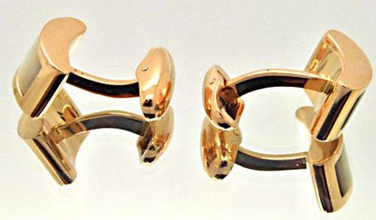 18K ROSE GOLD MEN'S CUFF LINKS WITH MOTHER OF PEARL