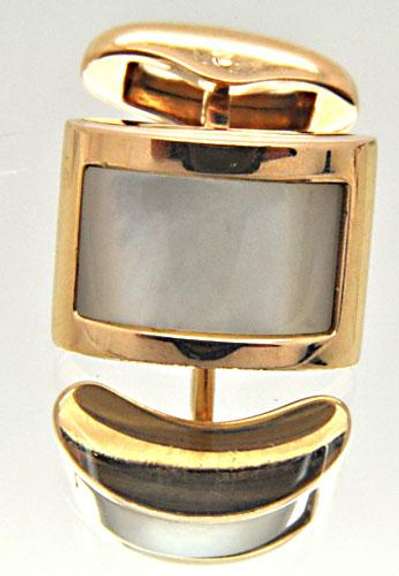 18K ROSE GOLD MEN'S CUFF LINKS WITH MOTHER OF PEARL
