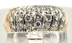 14K YELLOW AND WHITE GOLD LADIES DIAMOND BAND