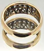14K YELLOW AND WHITE GOLD LADIES DIAMOND BAND
