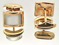 18K ROSE GOLD MEN'S CUFF LINKS WITH MOTHER OF PEARL