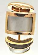 18K ROSE GOLD MEN'S CUFF LINKS WITH MOTHER OF PEARL