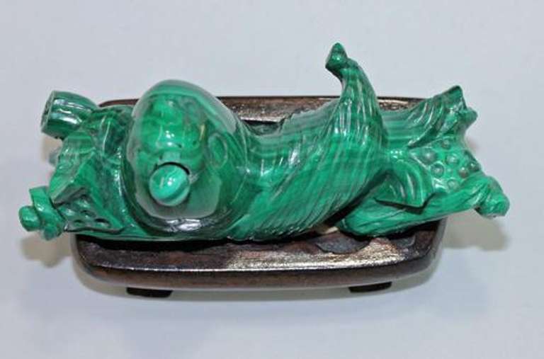 Natural Malachite Snuff Bottle