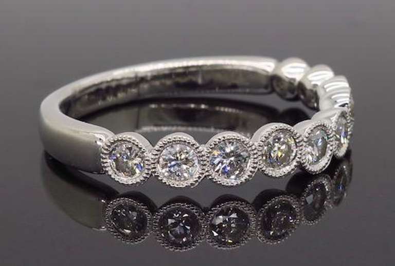 14K White Gold Diamond Band