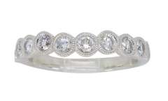 14K White Gold Diamond Band